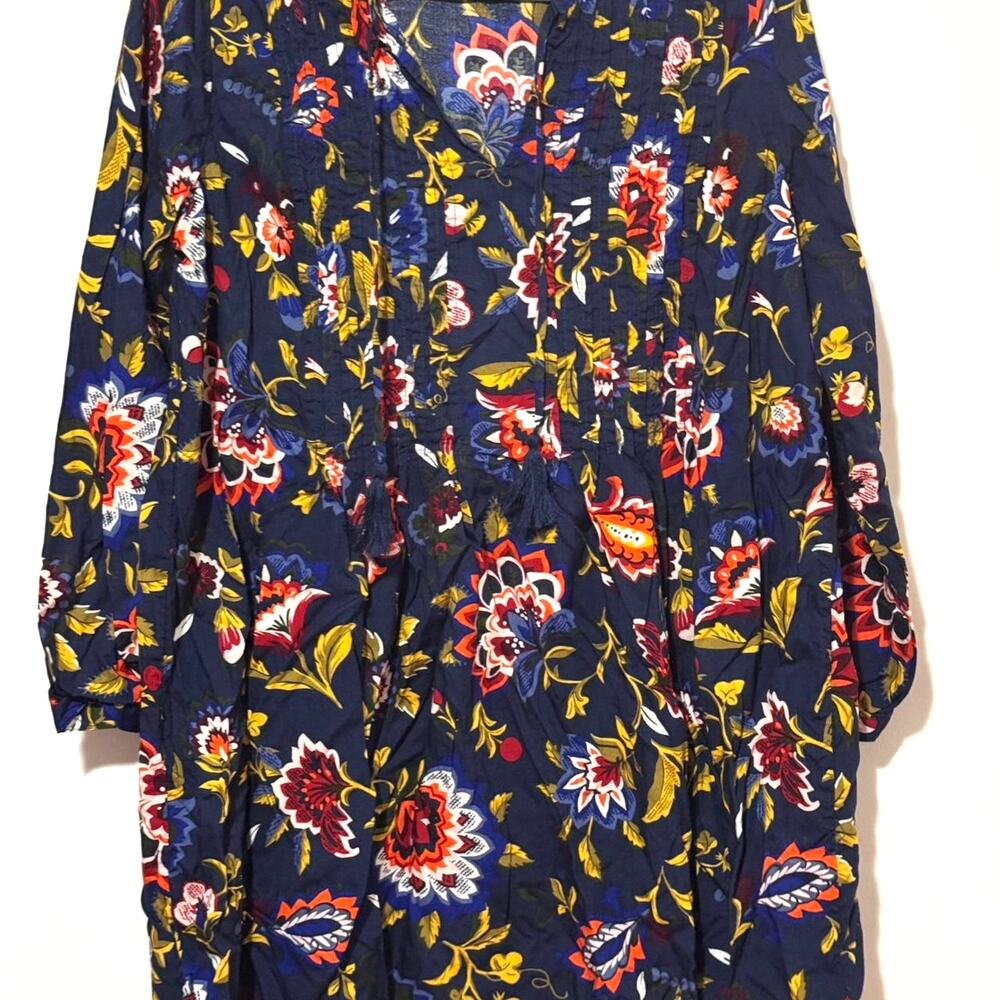 Old Navy - Navy blue floral tunic dress, size L